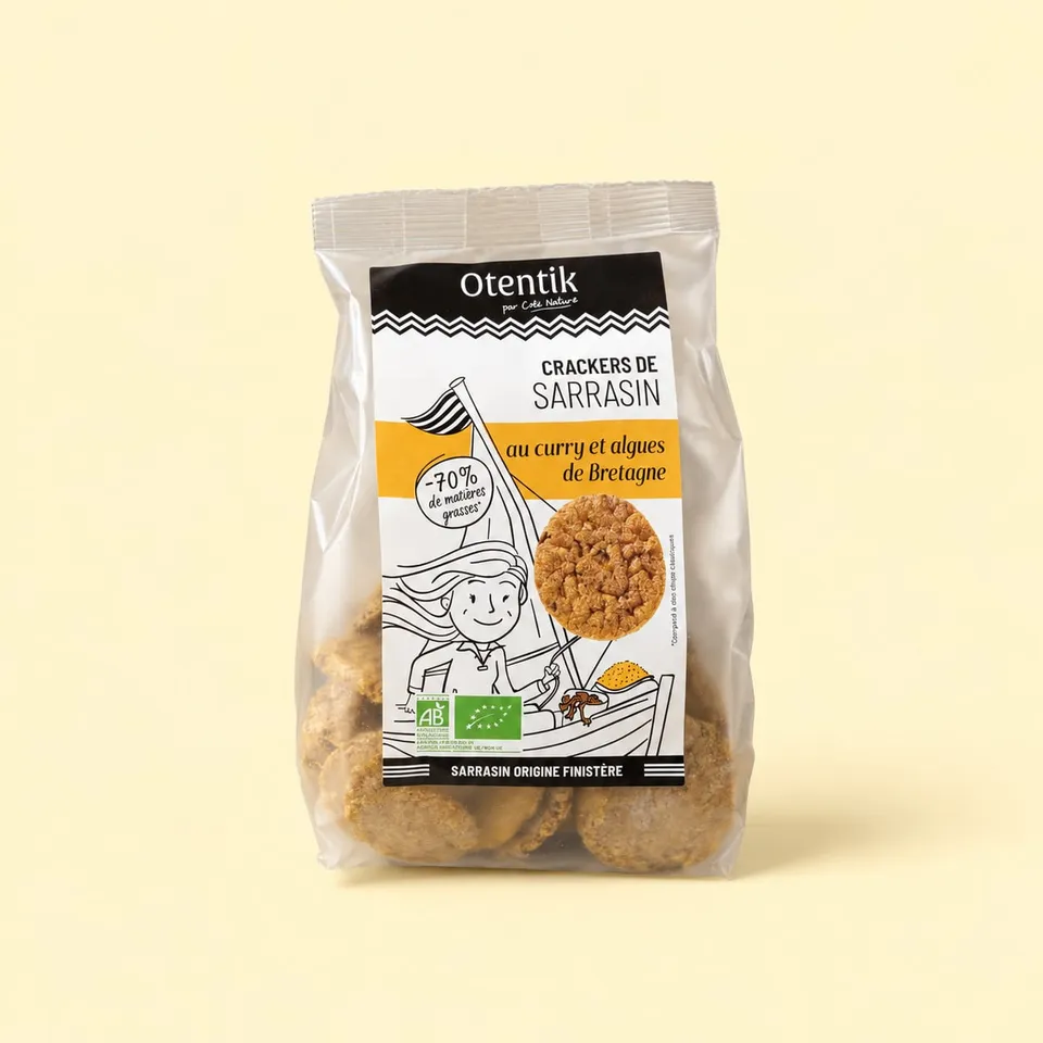 Crackers de Sarrasin au Curry et Algues de Bretagne, Otentik